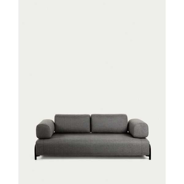 DARK GRAY 3-SEAT COMPO SOFA 232 CM