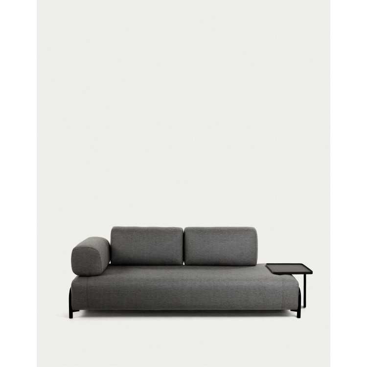 SOFÁ COMPO DE 3 LUGARES CINZA ESCURO COM TOPO GRANDE 252 CM