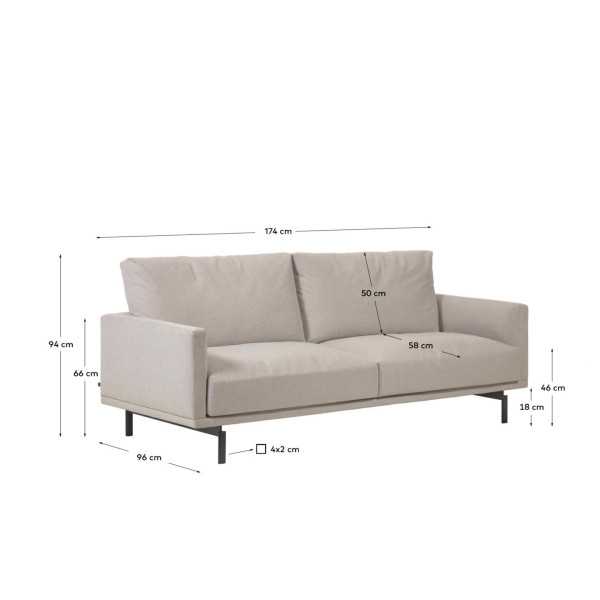 GALENE 2 SEAT BEIGE SOFA 174 CM