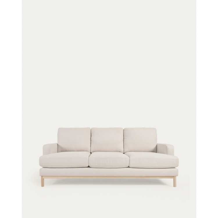 MIHAELA 3-SEAT SOFA IN WHITE BOUCLETTE 203 CM