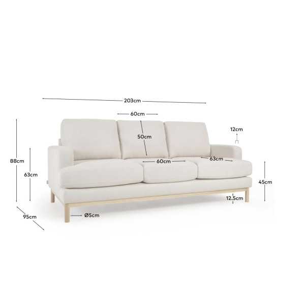 MIHAELA 3-SEAT SOFA IN WHITE...