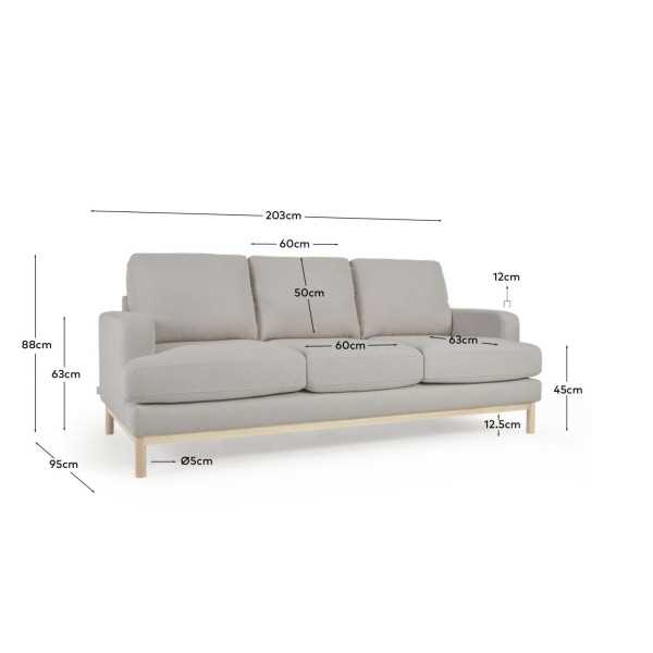 MIHAELA 3-SEAT SOFA IN GRAY BOUCLETTE...