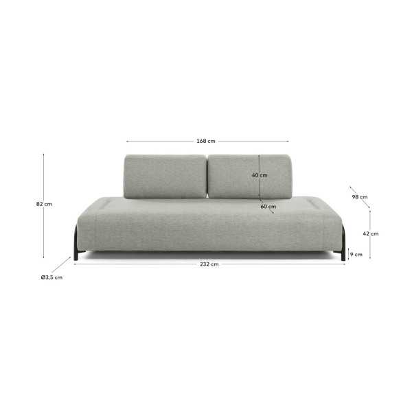 COMPO BEIGE 3-SEAT MODULE 232 CM