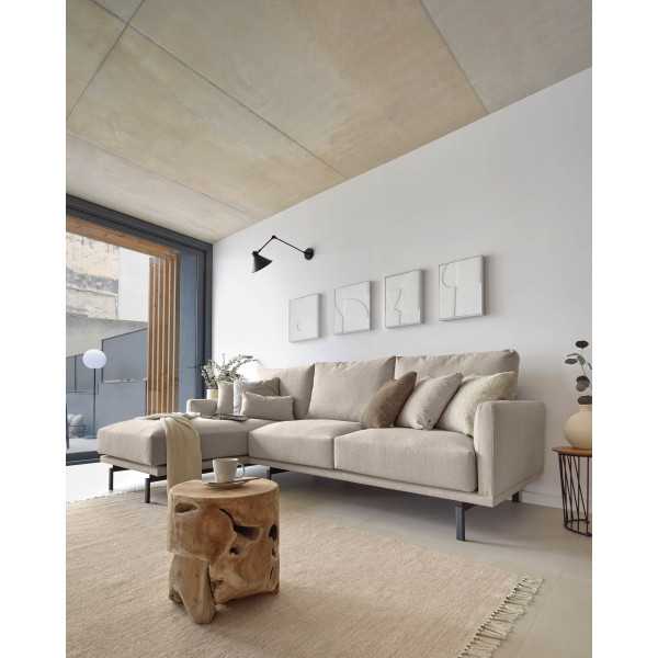 CANAPÉ GALENE 3 PLACES AVEC MÉRIDIENNE GAUCHE BEIGE 254 CM