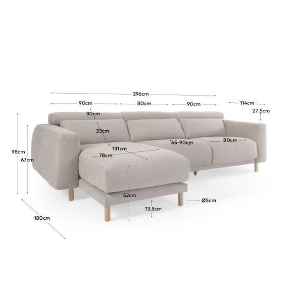 SINGA 3-SEAT SOFA WITH LEFT CHANNEL...