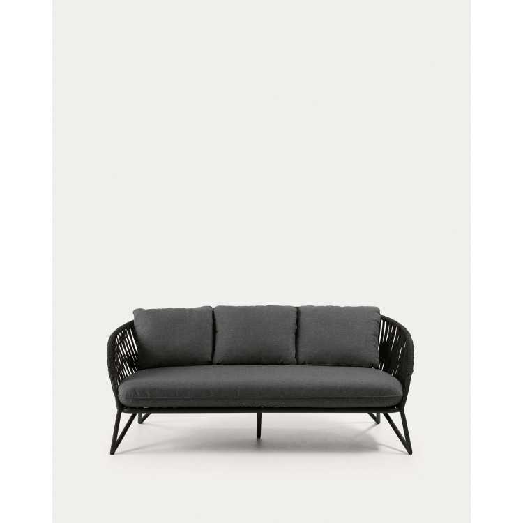 BRANZIE 3-SEATER SOFA IN BLACK ROPE 180 CM