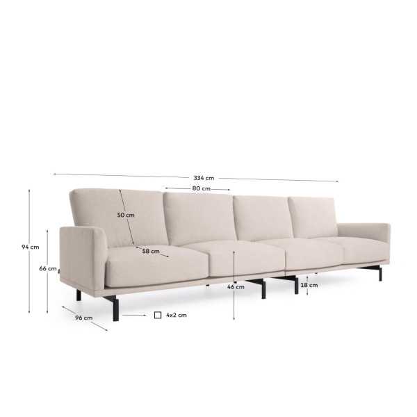 GALENE SOFA 4 SEAT BEIGE 334 CM