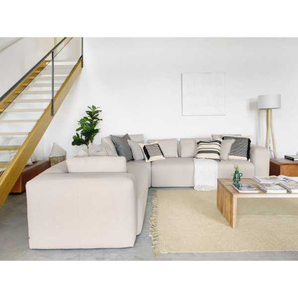 CANAPÉ D’ANGLE BLOK 6 PLACES BEIGE...