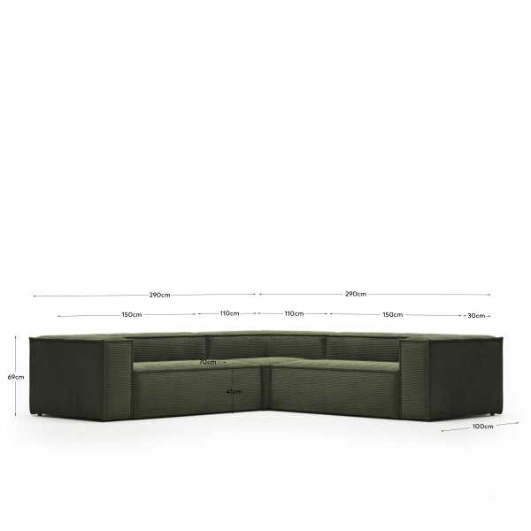 BLOK CORNER SOFA 4 SEAT GREEN...