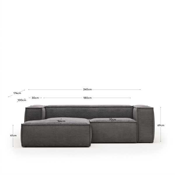 BLOK 2-SEAT SOFA LEFT CHANNEL CHAIRS...