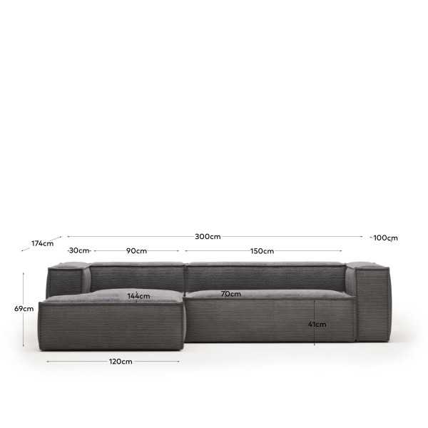 BLOK 3-SEATER SOFA LEFT CHAIRS VELVET...