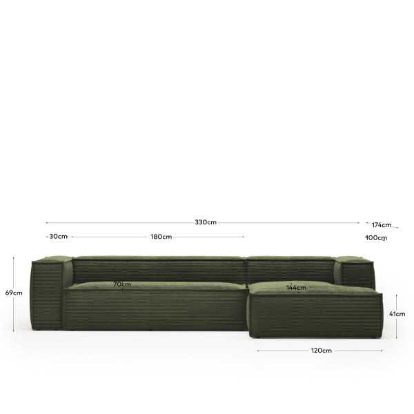 BLOK 4-SEAT SOFA RIGHT MERIDIAN HUGE...