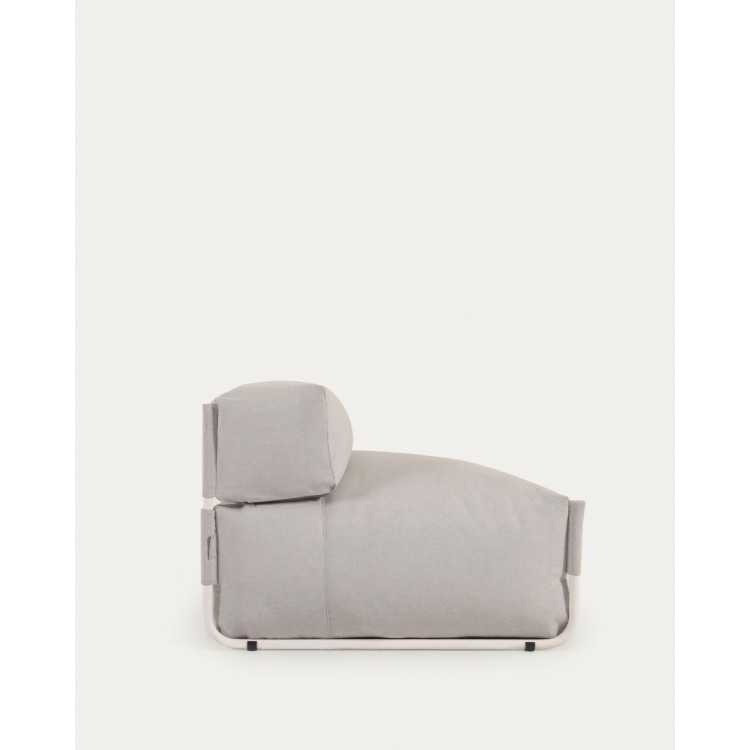 POUF DE SOFÁ MODULAR EXTERIOR COM FUNDO QUADRADO EM ALUMÍNIO CINZA CLARO
