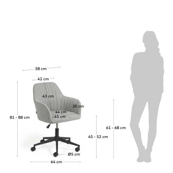 MADINA LIGHT GRAY OFFICE CHAIR