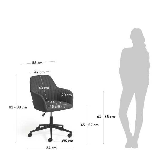 MADINA DARK GRAY OFFICE CHAIR
