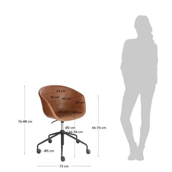 YVETTE BROWN POLYURETHANE OFFICE CHAIR