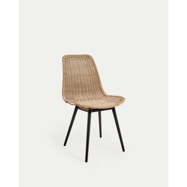 EQUAL GARDEN CHAIR IN SYNTHETIC RATTAN AND FINE ALUMINUM LEGS