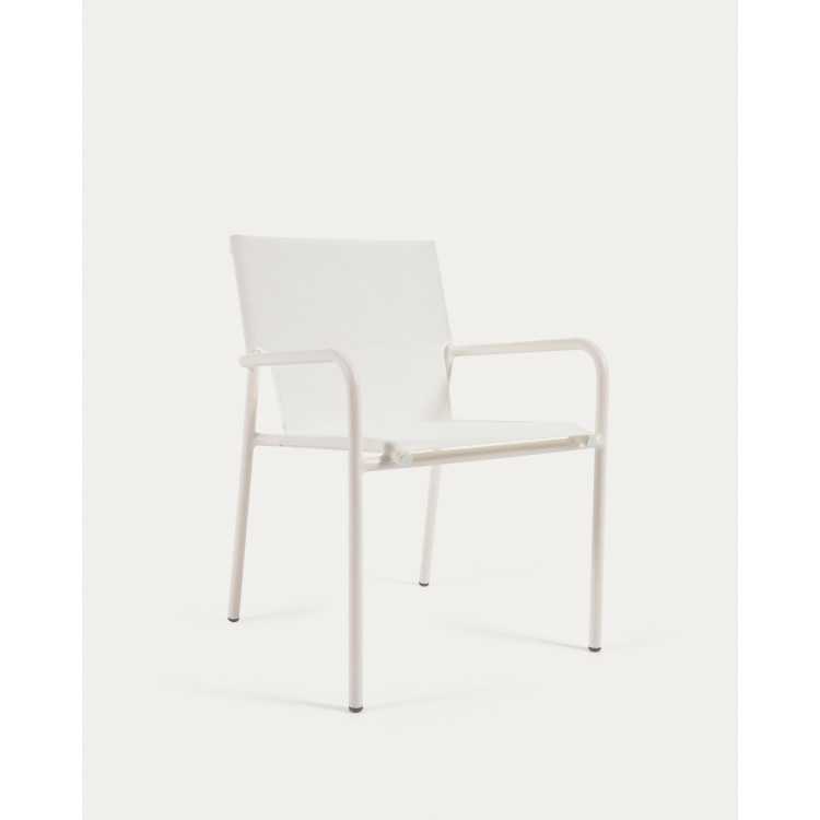 ZALTANA GARDEN CHAIR IN ALUMINUM WITH WHITE PAINTED FINISH