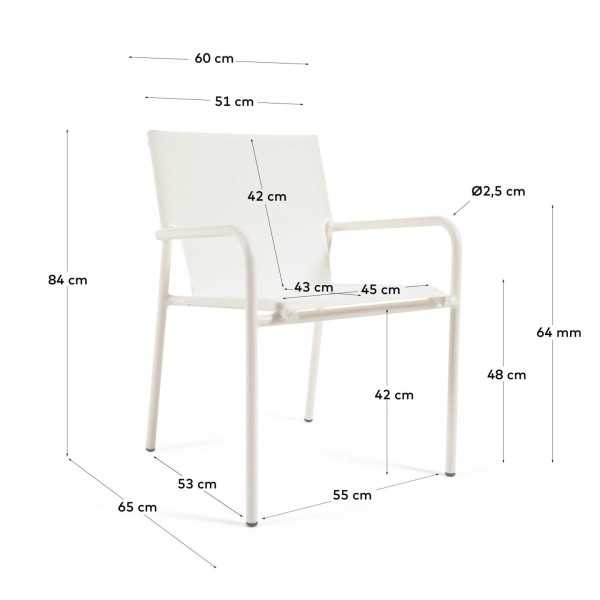 ZALTANA GARDEN CHAIR IN ALUMINUM WITH...