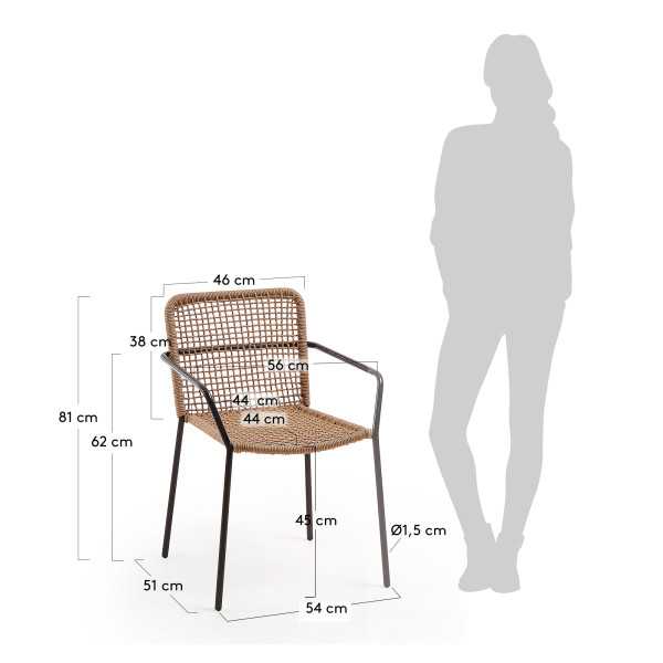 ELLEN CHAIR IN BEIGE ROPE AND...