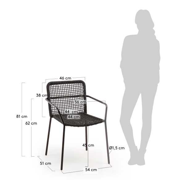 ELLEN CHAIR IN BLACK ROPE AND...