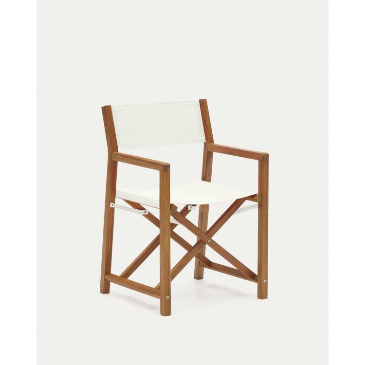 CHAISE PLIANTE POUR LE JARDIN THIANNA BEIGE ET EN BOIS D'ACACIA FSC 1