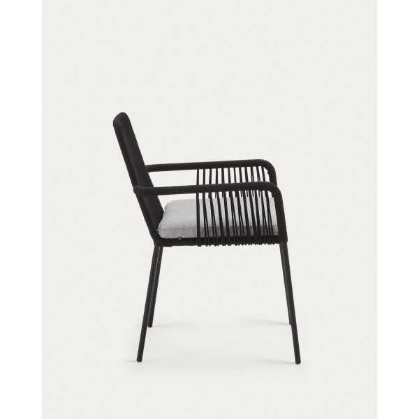 CHAISE SAMANTA EN CORDE NOIRE ET...