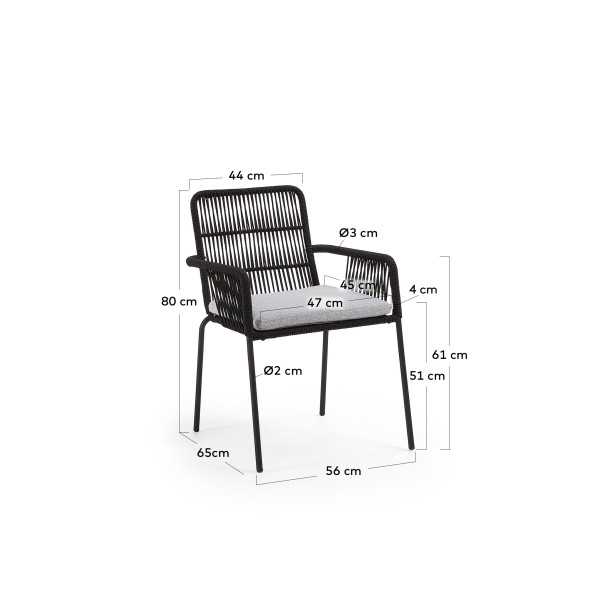 SAMANTA CHAIR IN BLACK ROPE AND...
