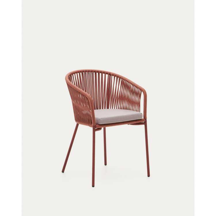 YANET CHAIR IN TERRACOTTA ROPE AND GALVANIZED STEEL LEGS