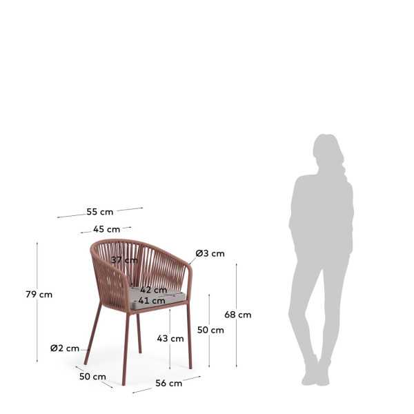 YANET CHAIR IN TERRACOTTA ROPE AND...