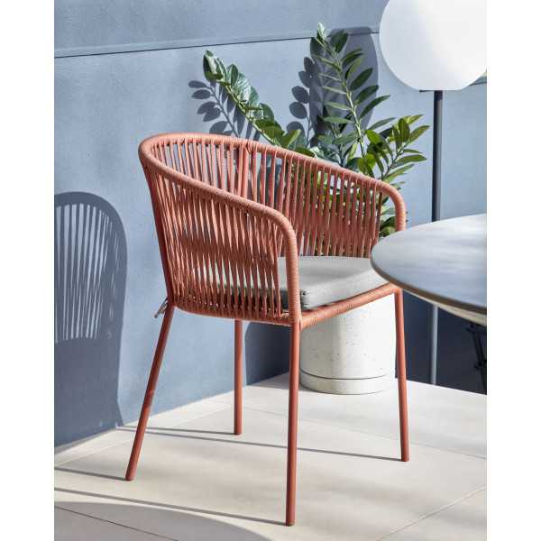 YANET CHAIR IN TERRACOTTA ROPE AND...