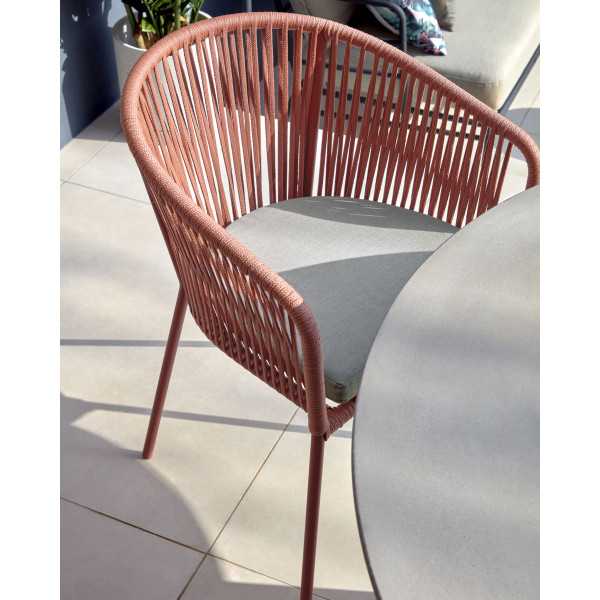 YANET CHAIR IN TERRACOTTA ROPE AND...
