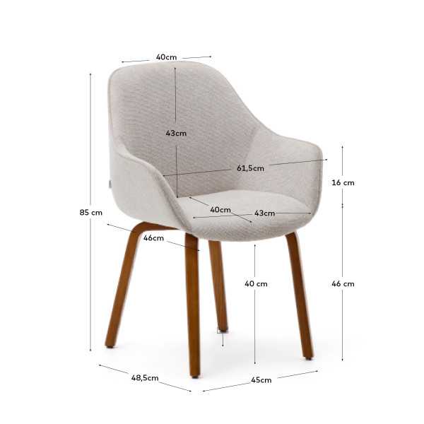 CHAISE  ALELI EN CHENILLE BEIGE ET...