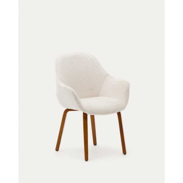 CHAISE ALELI BOUCLETTE BLANC ET PIEDS...
