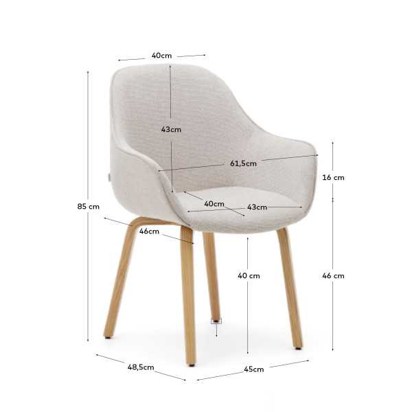 ALELI CHAIR IN BEIGE CHENILLE AND ASH...