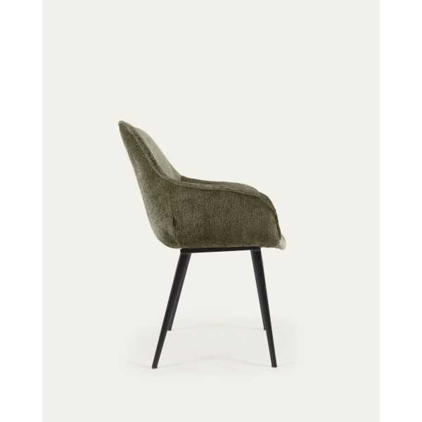 AMIRA CHAIR IN DARK GREEN CHENILLE...