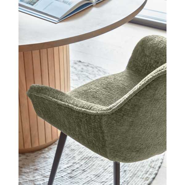 AMIRA CHAIR IN DARK GREEN CHENILLE...