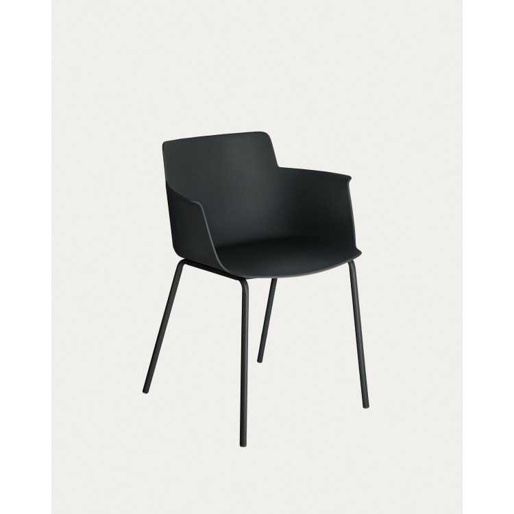 CHAISE AVEC ACCOUDOIRS HANNIA NOIRE