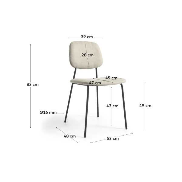 BENILDA BEIGE CHAIR, OAK PLYWOOD AND...