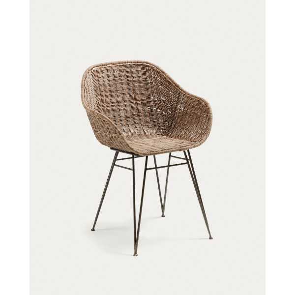 CHART RATTAN CHAIR AND STEEL LEGS...