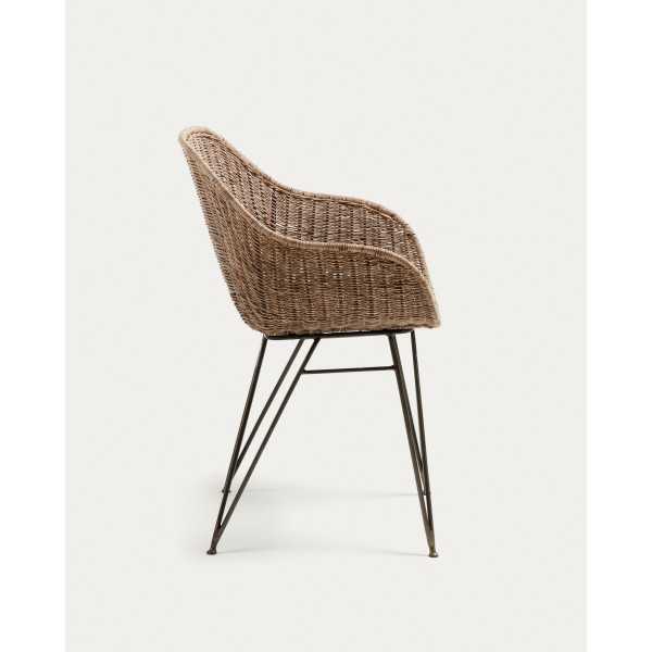 CHART RATTAN CHAIR AND STEEL LEGS...