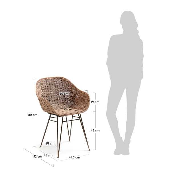 CHART RATTAN CHAIR AND STEEL LEGS...