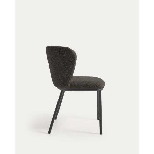 CHAISE CISELIA BOUCLETTE NOIRE ET...
