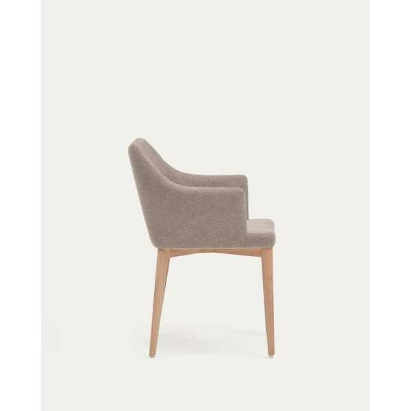 CHAISE CROFT EN CHENILLE MARRON ET...