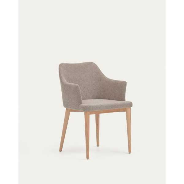CHAISE CROFT EN CHENILLE MARRON ET...