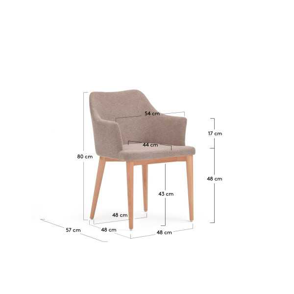 CHAISE CROFT EN CHENILLE MARRON ET...