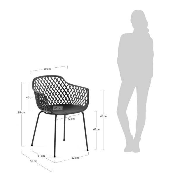 CHAISE DE JARDIN QUINN GRISE