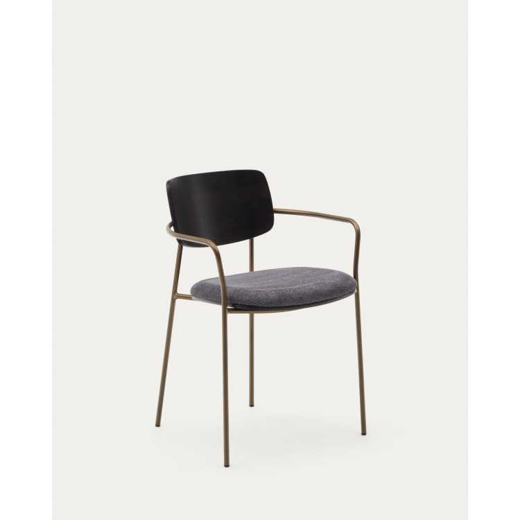 MAUREEN STACKING CHAIR IN DARK FINISHED ASH VENEER AND METAL