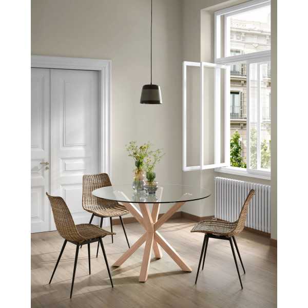 CHAISE EQUAL EN ROTIN ET PIEDS EN...