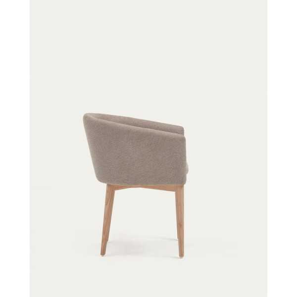 CHAISE HARLAN EN CHENILLE MARRON ET...